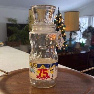 75th Birthday Mr. Peanut Glass Decanter